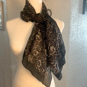 New Chan Luu - 100% Silk scarf, brown and black.